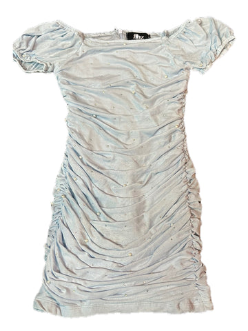 Flowers By Zoe Light Blue Flower Net Dress