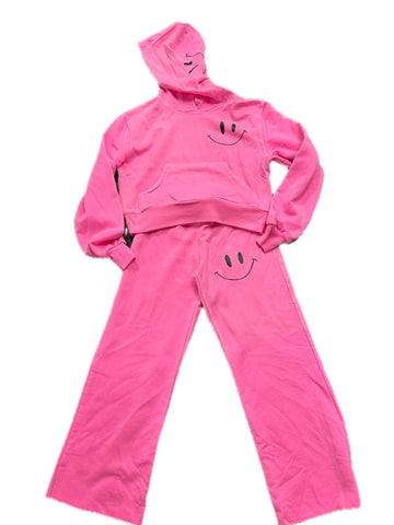 Firehouse Neon Pink Black Smiley Chest Hoodie Or Sweatpants