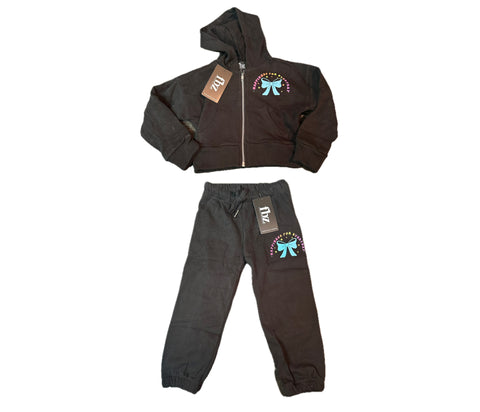 Flowers By Zoe Black Happiness Zip Up Jacket Or Sweatpants