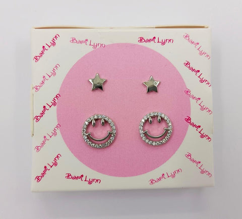 Bari Lynn Smiley and Star Earrings