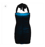 Gold Rush NYC Blue And Black Mia Mesh Dress | Glamour Girlz Central Highland Park Gold Rush NYC Blue And Black Mia Mesh Dress | Glamour Girlz Central Highland Park