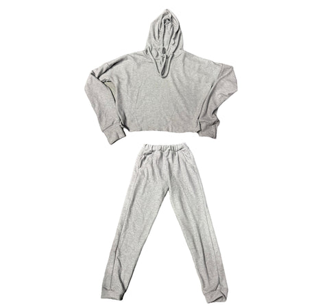 Grey Hacci Crop Hoodie Or Joggers -Glamour Girlz Central