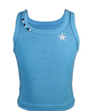 Flowers By Zoe Purple Or Turquoise Star Embroidery Ribbed Tank