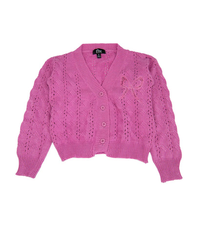 Flowers By Zoe Pink Button Down Cardigan