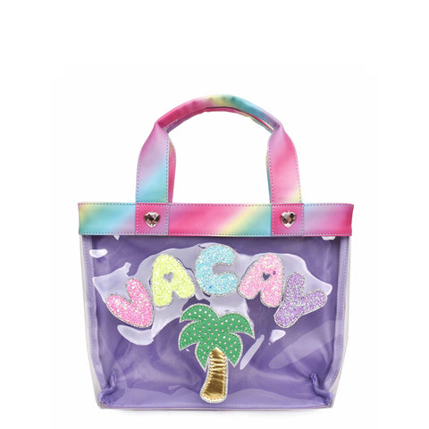 Omg Accessories Clear Purple Mini Tote Bag