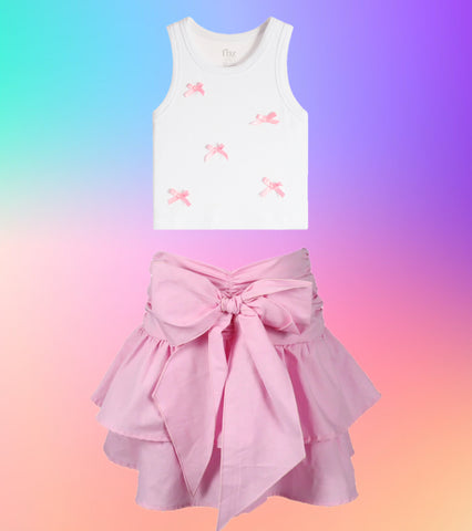 Flowers By Zoe Pink Poplin Skirt Or Top