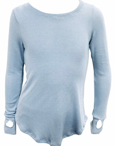 Erge Baby Waffle Blue Long Sleeve Top