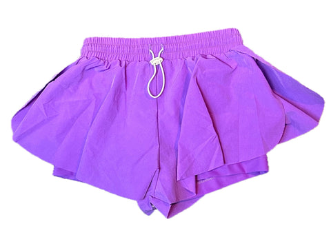 Flowers By Zoe Purple Microfiber Flutter Shorts