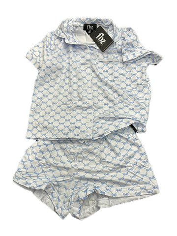 Flowers By Zoe Blue Bows Short Sleeve  and Shorts PJ Set