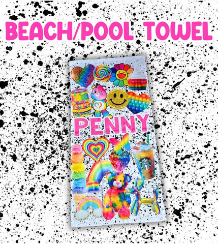 Custom Personalized Name Camp Beach Towels