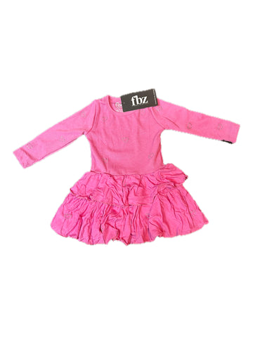 Flowers By Zoe Infant Pink Dress With Heart Rhinestones