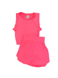 Erge Designs Solid Yoga Combo Tank  Or Skort Neon Yellow Or Neon Pink