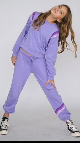 Flowers By Zoe Lavender Stripes Sweatpants Or Sweatshirt