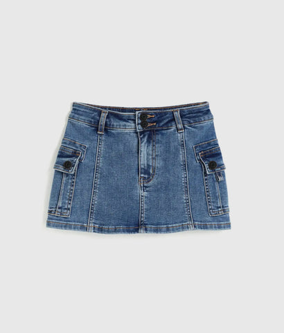 Cargo Pocket Denim Skort