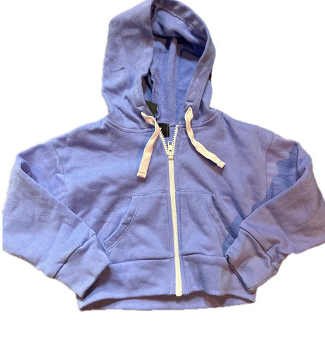 Flowers By Zoe Periwinkle Cropped Zip Up Hoodie Or Sweatpants