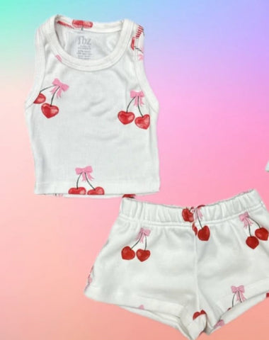 Flowers By Zoe Cherry Heart Tank And Short Set Infants