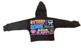 Flowers By Zoe Black Happiness Zip Up Jacket Or Sweatpants