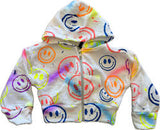 Flowers By Zoe Air Brush Neon Smiley Splatter Mesh Short/Tank/Top Or Jacket
