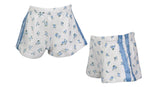Flowers By Zoe  Blue Lace Trim Floral Zip Up Hoodie  Cami Or Shorts