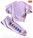 Rowdy Sprout Greatful Dead Rainbow  Bears Crewneck Sweatshirt Or Sweatpants Preppy Pink