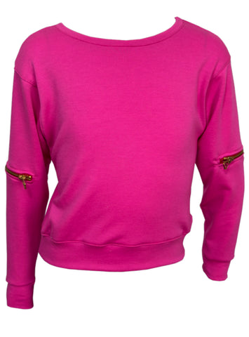 Erge French Terry Fuschia Cargo Pant Long  Sleeve Zip Top