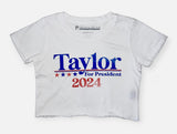 Taylor For President Crop T-Shirt