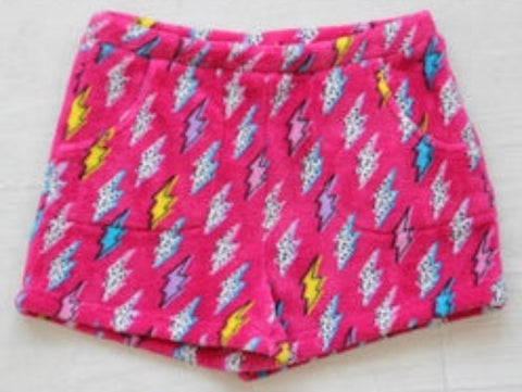 Candy Pink Spotty Weather Lighting Bolt Shorts