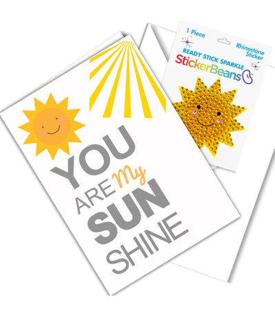 You Are My Sunshine Stickerbean Greeting Card