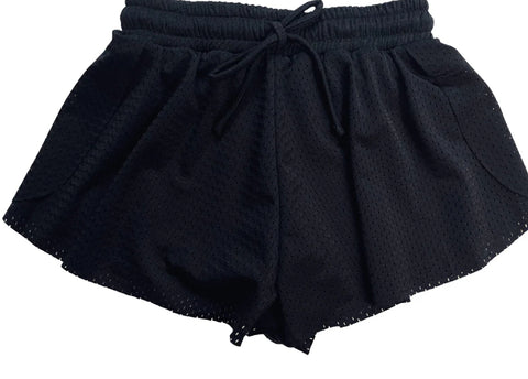 Flowers By Zoe Black Mesh Shorts