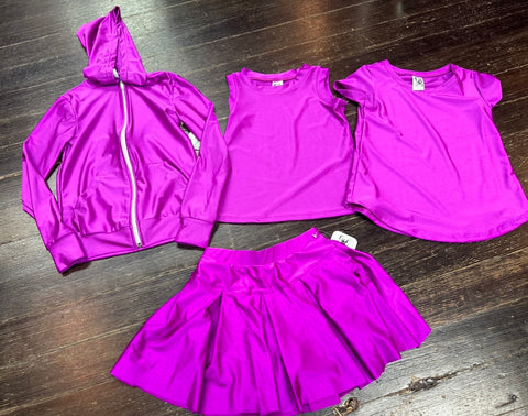 Erge Purple Yoga Jacket/ Skort Or Tank