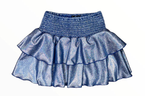 Flowers By Zoe Blue Glitter Metallic Skirt Or Top