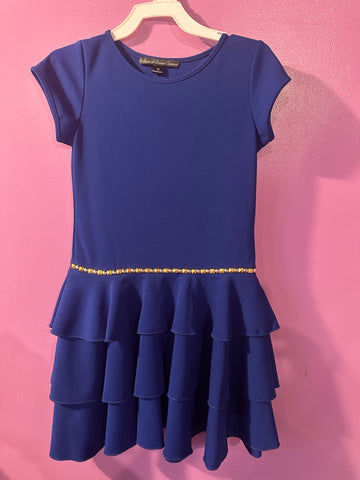 Dolls And Divas Couture Blue Dress With Rhinestone Waist