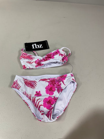 Flowers By Zoe Pink and White Hawaiian Print 2 Pc Bikini