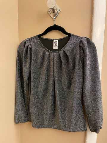 Erge Silver Sequin Long Sleeved Top