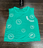 Flowers By Zoe Smiley Good Vibes Green Top