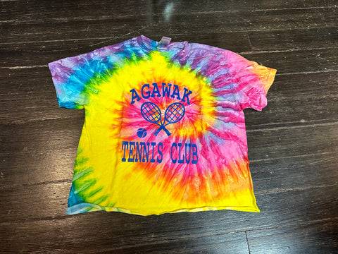 Custom Camp Saturn Tie Dye Tennis Club Camp Name T-Shirt
