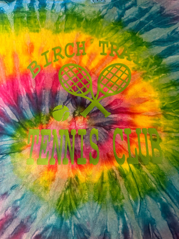 Custom Camp Saturn Tie Dye Tennis Club Camp Name T-Shirt