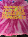 Custom Camp Hot Pink Tie Dye Camp Bolt Star Eye T-Shirt