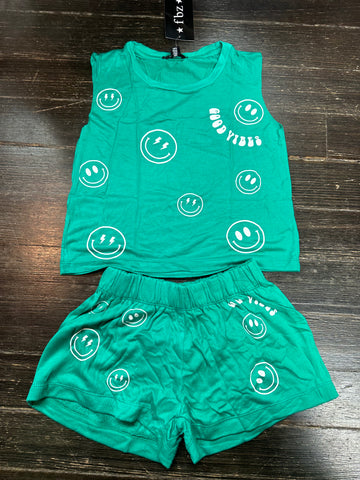 Flowers By Zoe Smiley Good Vibes Green Top