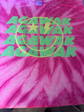 Custom Camp Hot Pink Tie Dye Camp Bolt Star Eye T-Shirt