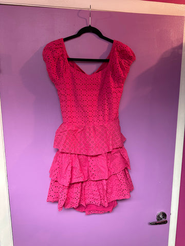 Flowers By Zoe Fuchsia Eyelet Dress