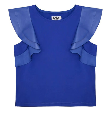 Mia New York Cobalt Blue Flutter Top