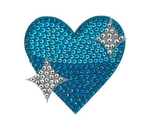 Blue Sparkle Heart Stickerbean
