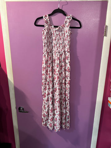 Flowers By Zoe Pink/White Floral Gauze Maxi Dress