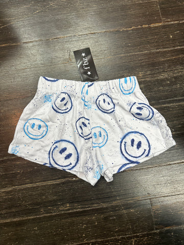 Flowers By Zoe White Bleached Smiley Shorts
