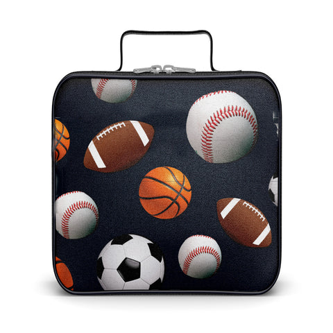 Top Trenz Navy Sports Canvas Insulated Lunch Box