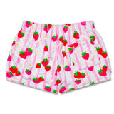 Iscream Strawberry Stripes Plush Shorts