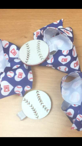 Wee Ones CHI Baseball Hair Bow