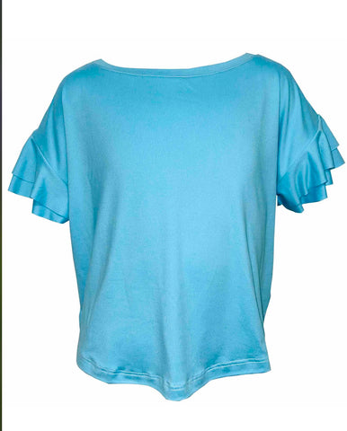 Erge Aqua Flutter Sleeve Shirt or Embroidered Skort