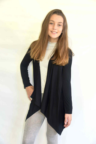 Area Code 407 Black Open Cardigan